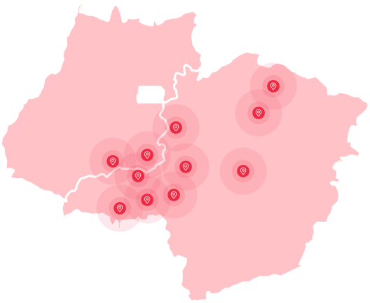 Mapa área de atendimento